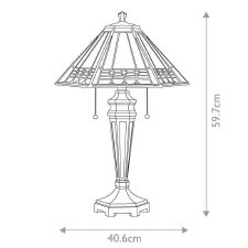 Additional picture of Quoizel Arden Tiffany Table Lamp Bronze Patina