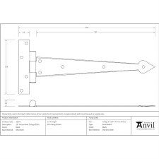 Additional picture of From The Anvil Arrow Head T Hinges Black 12"