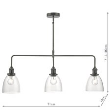 Additional picture of Arvin 3 Light Bar Pendant Antique Chrome