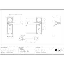 Additional picture of From The Anvil Avon Bathroom Door Handles Satin 316 Stainless Steel