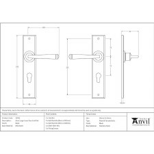 Additional picture of From The Anvil Avon Large Euro Lock Door Handles Black