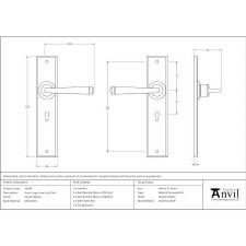 Additional picture of From The Anvil Avon Large Door Lock Handles Pewter