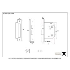Additional picture of From The Anvil Bathroom Mortice Lock 2.5" Electro Brass