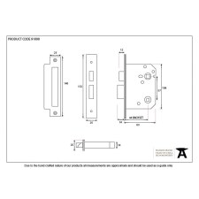 Additional picture of From The Anvil Bathroom Mortice Lock 2.5" Polished Nickel
