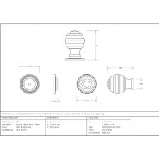 Additional picture of From The Anvil Beehive Cabinet Knob Ebony & Antique Brass Large