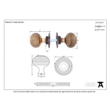 Additional picture of From The Anvil Heavy Beehive Mortice or Rim Door Knobs Aged Brass