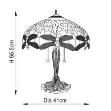 Additional picture of Interiors 1900 Beige Dragonfly Medium Tiffany Table Lamp