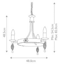 Additional picture of Elstead Belfry 3 Light Chandelier Black