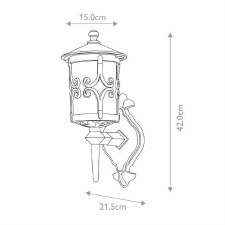 Additional picture of Elstead Hereford Outdoor Wall Light Lantern Black