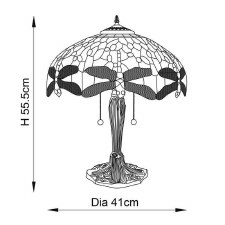 Additional picture of Interiors 1900 Blue Dragonfly Medium Tiffany Table Lamp