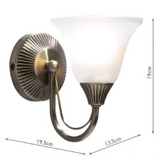 Additional picture of Boston Single Wall Light Antique Brass