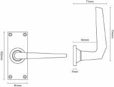 Additional picture of Bourton Door Latch Handles Polished Brass Unlacquered