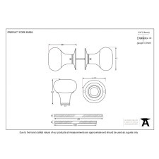 Additional picture of From The Anvil Ebonized Wood Bun Mortice or Rim Door Knobs Nickel