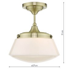 Additional picture of Caden Bathroom Light IP44 Antique Brass