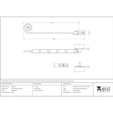 Additional picture of From The Anvil Cast Monkeytail Window Stay Aged Brass 10"