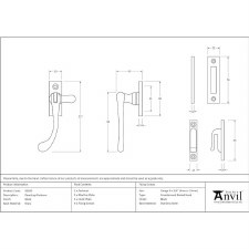 Additional picture of From The Anvil Cast Peardrop Window Handle Black