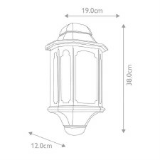 Additional picture of Elstead Chapel 5 Sided Flush Outdoor Wall Light Lantern Black