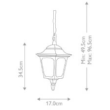 Additional picture of Elstead Chapel Outdoor Mini Chain Lantern Black