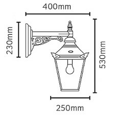 Additional picture of Elstead Chelsea Outdoor Wall Down Light Lantern with Bracket