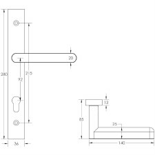 Additional picture of Draycott Multipoint Lock Handle Antique Brass PVD