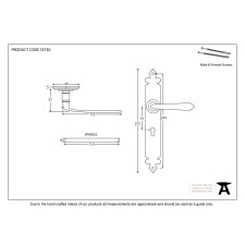 Additional picture of From The Anvil Cromwell Door Handles Lock Plate Pewter