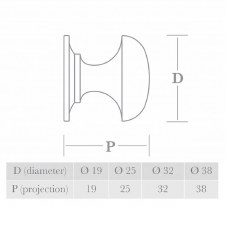Additional picture of Aston Mushroom Cupboard Knob 32mm Polished Chrome