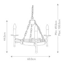 Additional picture of Elstead Cromwell 3 Light Chandelier Old Bronze