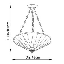 Additional picture of Interiors 1900 Dark Star Tiffany Large Inverted Pendant