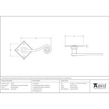 Additional picture of From The Anvil Diamond Monkeytail Door Handles Pewter Patina