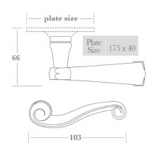 Additional picture of Aston Scroll Bathroom Door Handle Medium Plate Polished Chrome
