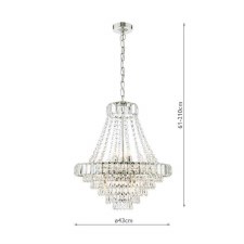 Additional picture of Osborne 12 Light Chandelier Polished Nickel & Crystal