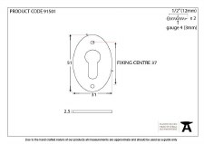 Additional picture of From The Anvil Oval Euro Escutcheon External Beeswax