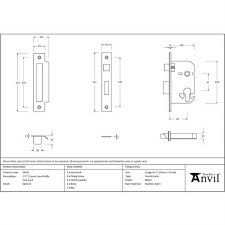 Additional picture of From The Anvil Euro Sash Lock 2.5" Stainless Steel