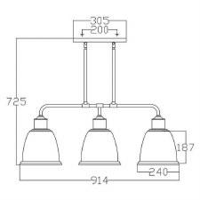 Additional picture of Feiss Hobson Island Chandelier 3 Light Aged Brass