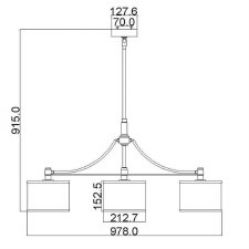 Additional picture of Feiss Prospect Park Chandelier 3 Light Satin Nickel/Chrome