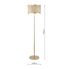 Additional picture of Fenella Floor Lamp Gold Leaf & Seagrass