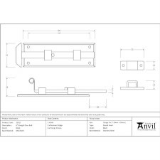Additional picture of From The Anvil Fishtail Straight Door Bolt 6" Black