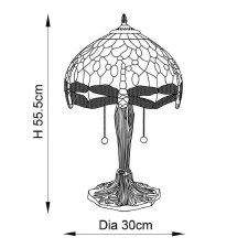 Additional picture of Interiors 1900 Flame Dragonfly Tiffany Table Lamp