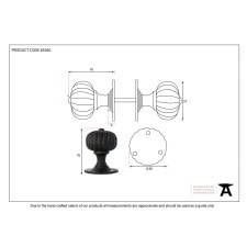 Additional picture of From The Anvil Flower Mortice Door Knobs Black