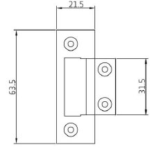 Additional picture of Flush Hinge 0990 63.5 x 21.5mm Polished Brass Unlacquered