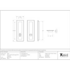 Additional picture of From The Anvil Flush Rectangle Bathroom Pull Art Deco 175mm Aged Bronze