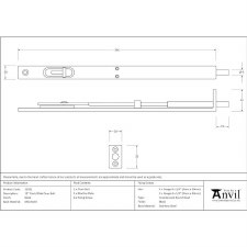 Additional picture of From The Anvil Flush or Sliding Door Bolt 12 " Black