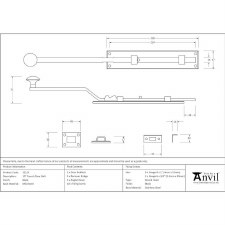 Additional picture of From The Anvil French Door Bolt 10" Black