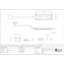 Additional picture of From The Anvil French Door Bolt 6" Black