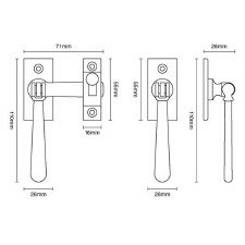 Additional picture of French Window Fastener Polished Brass Unlacquered