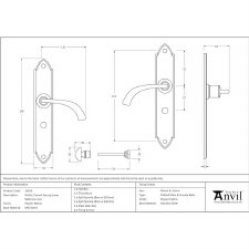 Additional picture of From The Anvil Gothic Curved Bathroom Lever Pewter
