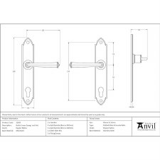 Additional picture of From The Anvil Gothic Multipoint Lock Door Handles Pewter 92mm