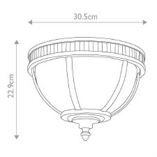 Additional picture of Kichler Halleron Flush Porch Ceiling Light