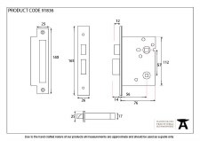 Additional picture of From The Anvil Heavy Duty Bathroom Mortice Lock 3" PVD Brass
