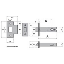 Additional picture of Tubular Latch G4060 127mm Polished Brass Unlacquered